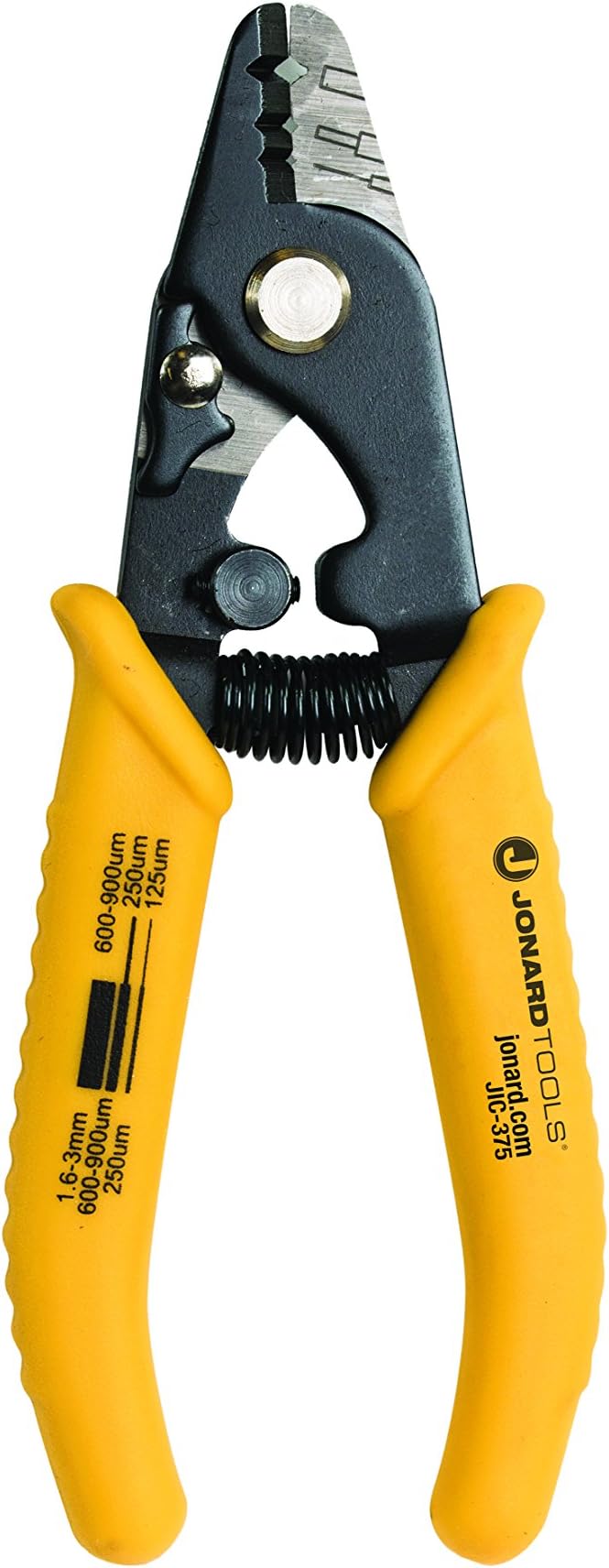 Jonard Tools JIC-375/10 Three Hole Fiber Optic Stripper with TPR Handle, 6" Length (Pack of 10)