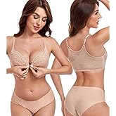 HACI Women's Front Closure Posture Bra Underwire Unpadded Back Support Everyday Full Coverage Plus Size