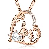 JIYVY32 Mother Pendant Necklace For Mom Rose Gold/14K Gold/White Gold Birthstone Necklace For Mother Christmas Birthday Gifts for Mom From Daughter