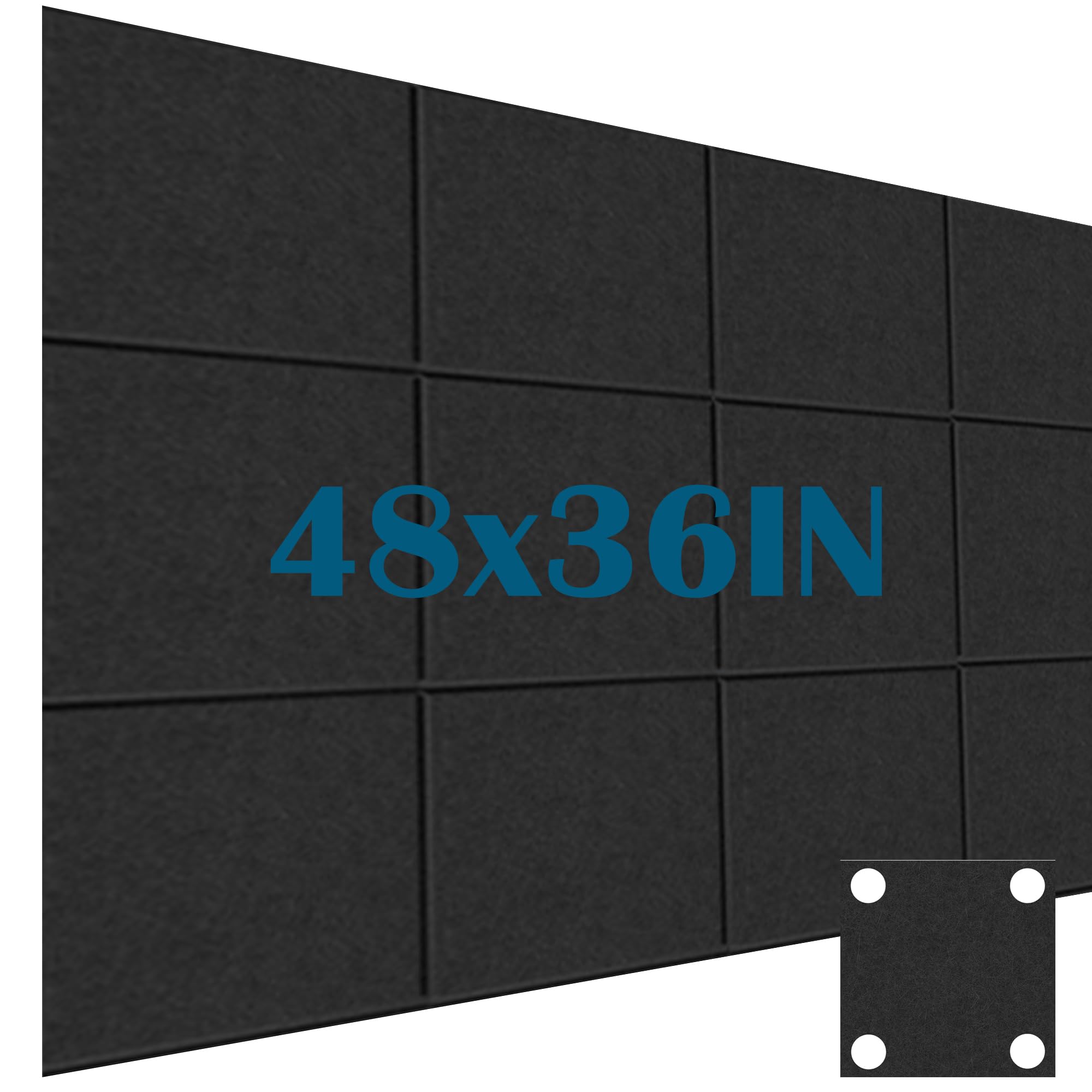 Photo 1 of AILEWAY Cork Boards for Walls, 12 Pcs Large Bulletin Board 48 X 36 Self Adhesive Large Cork Board with Push Pins Removable Black for Walls, Home, Office, Notes Photos, School DIY Decor