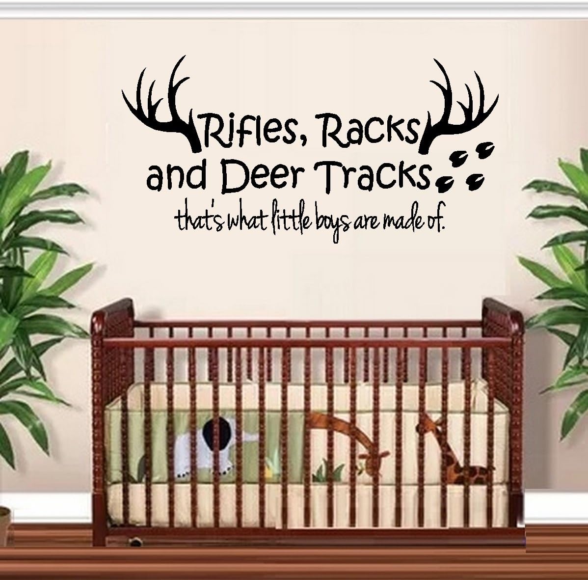 Rifles Racks, and Deer Tracks, That's What Little Boys are Made of R-1 ~ Wall Decal 13" X 26"