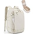 BAGSMART Travel Backpack for Women, 30L Travel Backpack Carry On Flight Approved, TSA Approved Personal Item Travel Bag, Water Resistant Weekender Bag Luggage Daypack, Beige
