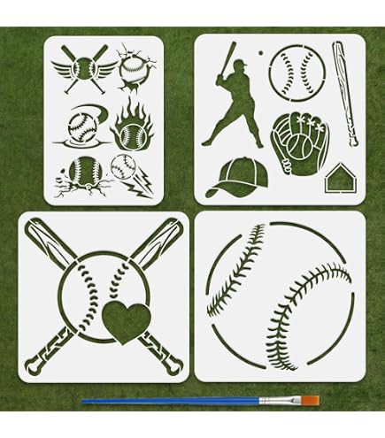Baseball & Bats Stencil Template - Reusable 10 Mil Mylar Stencil For Wall Art, Crafts, DIY Projects - View #8