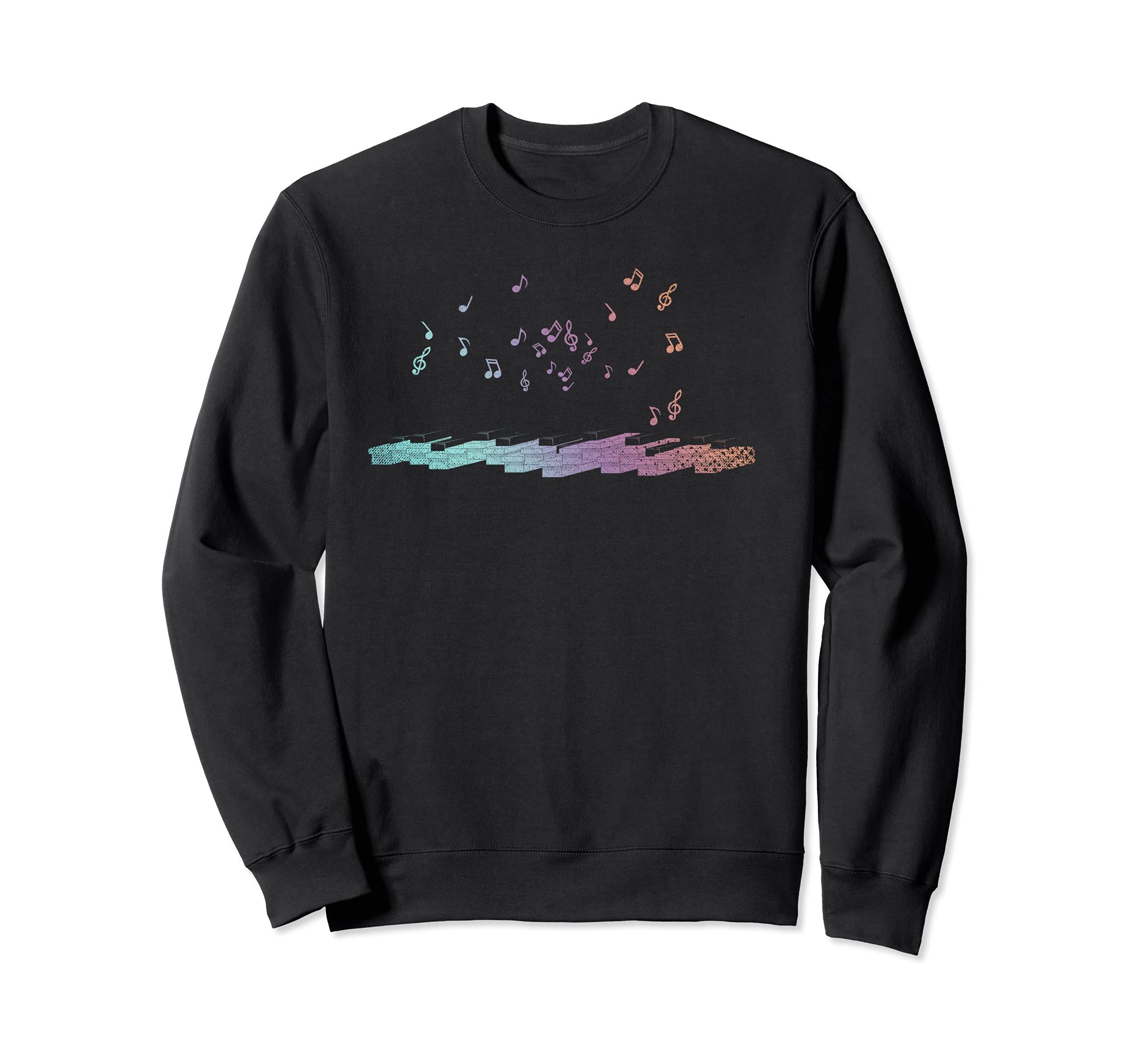 Music Notes Pianist Musician Piano Keyboard Colorful Piano Sweatshirt