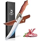 DRAGON RIOT Sharp Boning Knife for Meat Cutting, Full Tang Meat Deboning Knives with Sheath High Carbon Steel for Home Kitchen