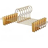 Fazanwey Gold Pants Hangers with 2-Adjustable Clip,Skirt Hangers Metal Clip Hanger for Clothes Shorts Trouser