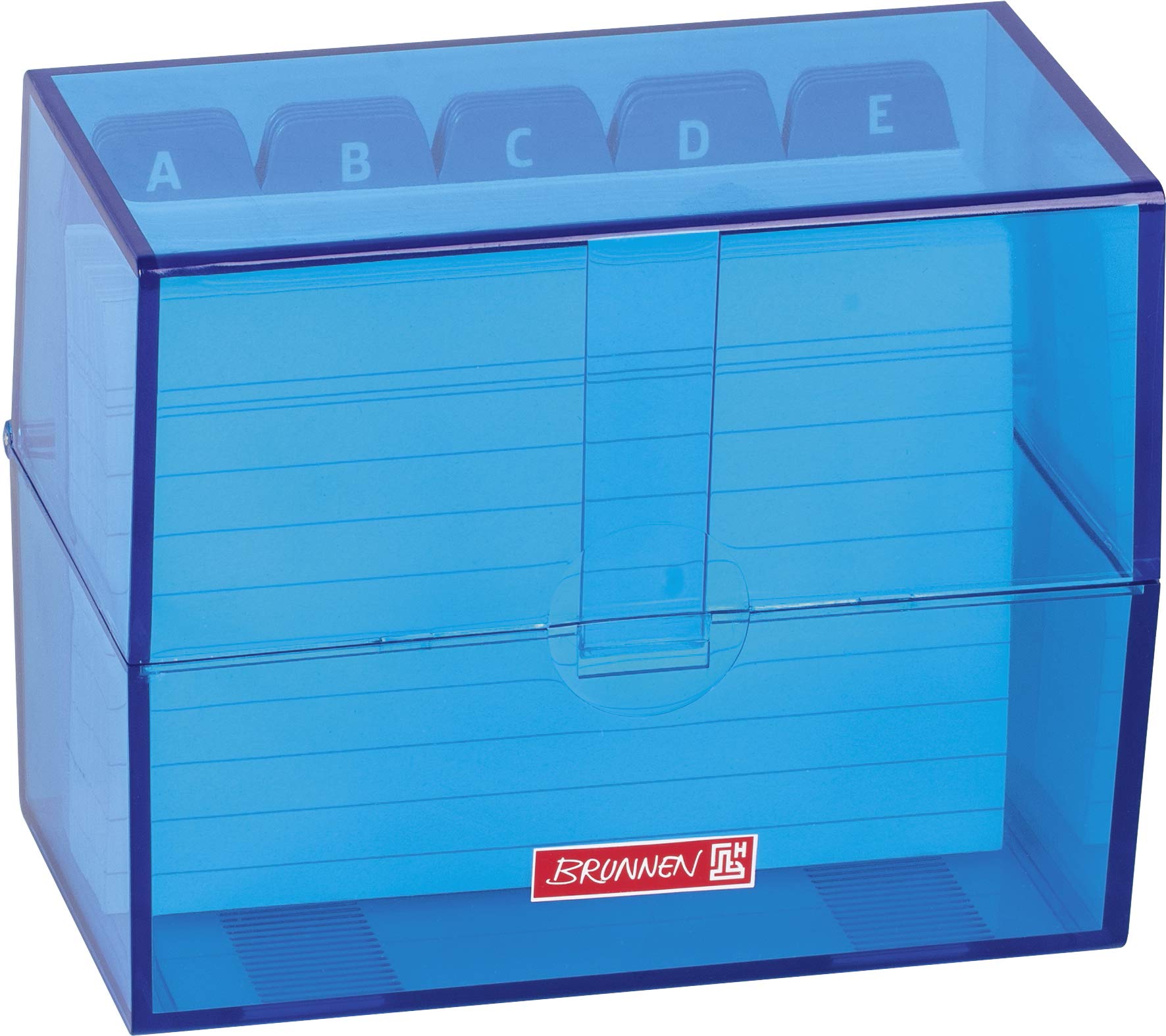 Brunnen 102057033 Index Card Box 12 x 9.5 x 6.5 cm (for A7 Index Cards) Polystyrene Azure Colour Code