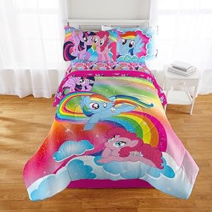 My Little Pony Rainbow Twin Comforter & Sheet Set (4 Piece Bed In A Bag) + HOMEMADE WAX MELT