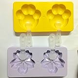 DAIWEIS Popsicle Molds Popsicle Maker Ice Pop，Lovely Cherry Blossoms and Cat Claw Patterns ，Molds BPA Free with Lid Set of 2
