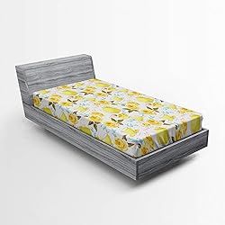 Ambesonne Tea Fitted Sheet, Inspired Image with Tea