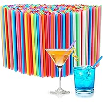 500 Pcs 5 Inch Plastic Drinking Straws - 0.24" Diameter Colorful Disposable Straws For Coffee, Cocktails, Parties