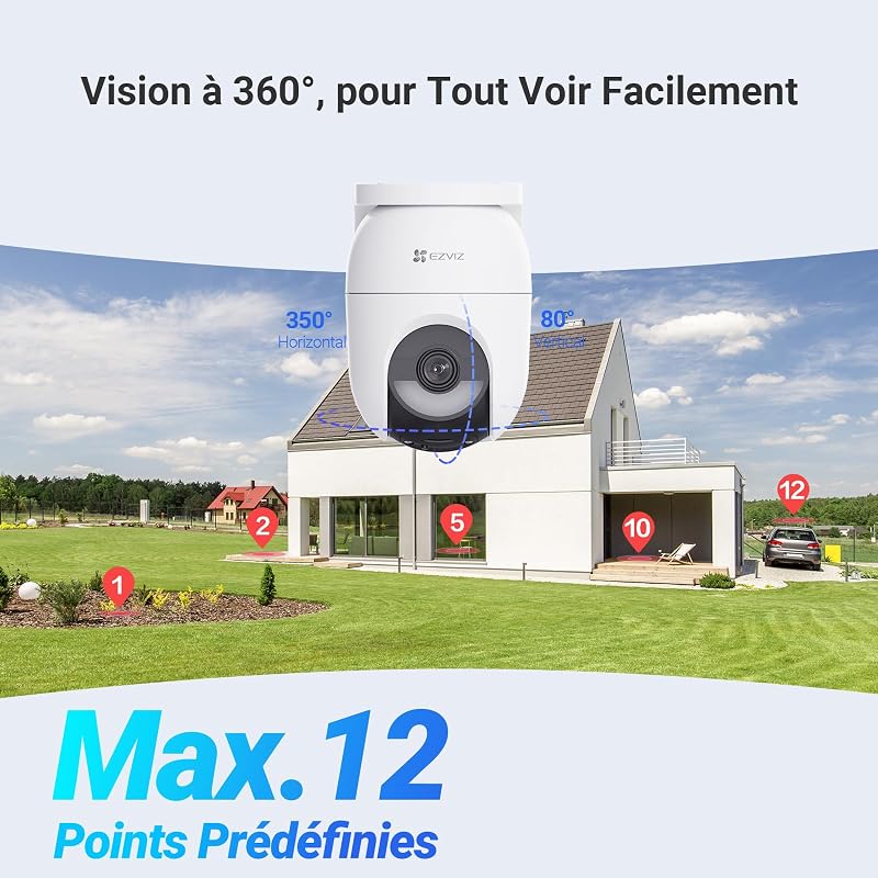 3K+(6MP) Camera Surveillance WiFi Exterieure sans Fil CB8 Lite Kit