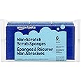 Amazon Basics Non-Scratch Dual-Sided Sponges for Nonstick Pots and Pans, Dish Scrubber, All-Purpose, 6-Pack, Packaging May Va