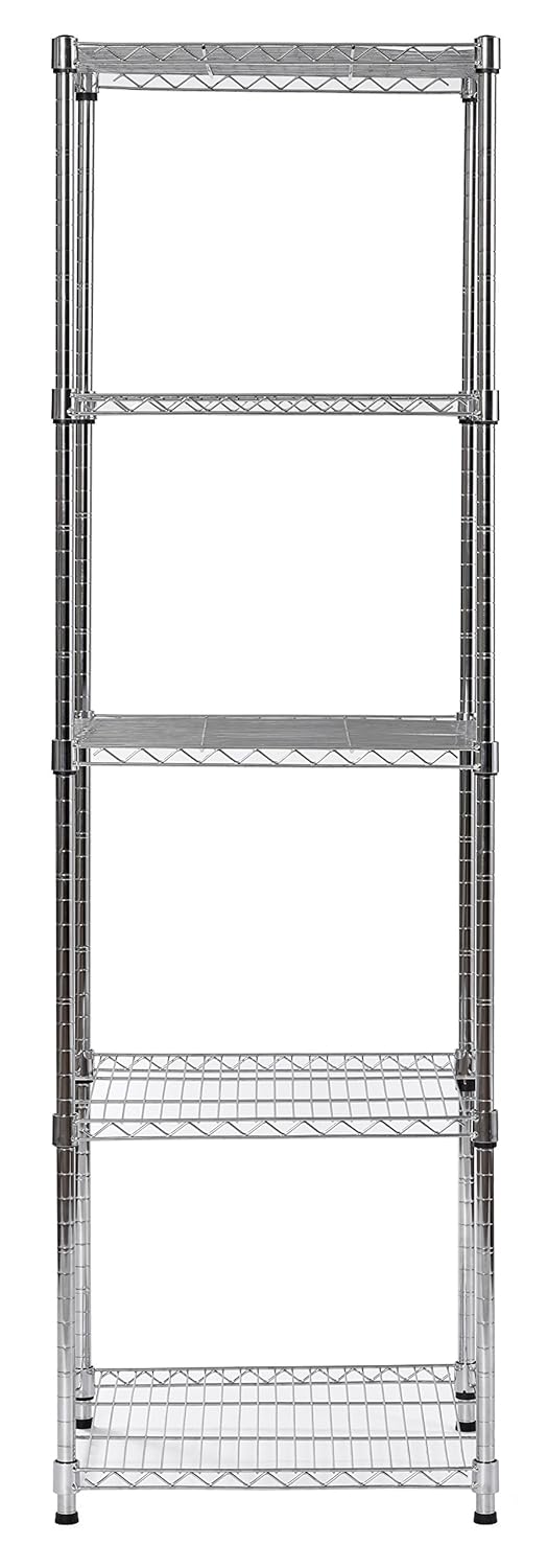 Muscle Rack Steel Wire Shelf Slim Spacesaver, 59"H x 18"W x 18"H, Chrome, Model:SWS181859-5C: Industrial & Scientific