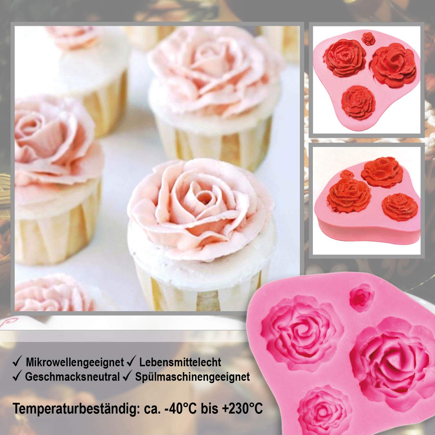 Decoration De Gateaux Maison 001 Pieces Rose Com Four Moule En Siliconeroses Pour Massepain Et Fondant Patisserie Moules A Patisserie Napravi Rs