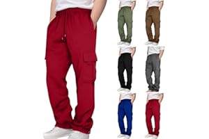 ITSAME Cargo Sweatpants for Teen Boys Casual Elastic Waist Drawstring Sweat Pants Teens Active Workout Joggers with Pockets