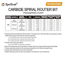 SpeTool CNC Compression Router Bit 1/2 Inch Shank