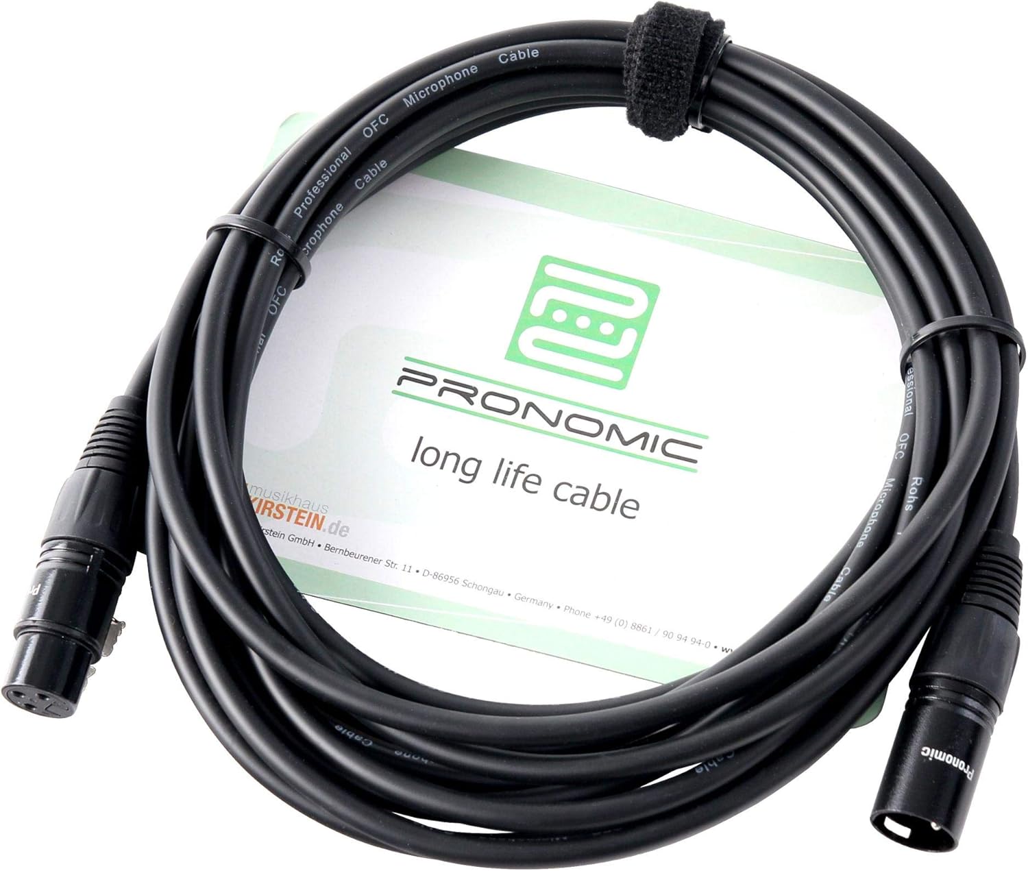 10-delige Set Pronomic XFXM-Blue-10 Microfoonkabel (10m lengte, XLR female 3 -pol -> XLR male 3-pol, stekker handgesoldeerd, zuur- en oliebestendig, spanbus trekontlasting) Metallic Blauw