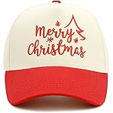Waldeal Merry Christmas Trucker Hat for Men Women, Two-Tone Adjustable Unisex Xmas Dad Hat, Holiday Party Hat