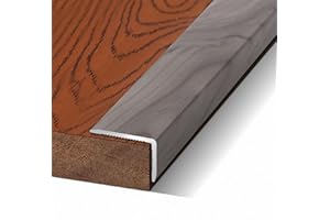 Wood Grain Right Angle L-Shaped Floor Transition Strip, Aluminum Trim Strip, Stair Nose Edging Corner Guards, Laminate Tile E