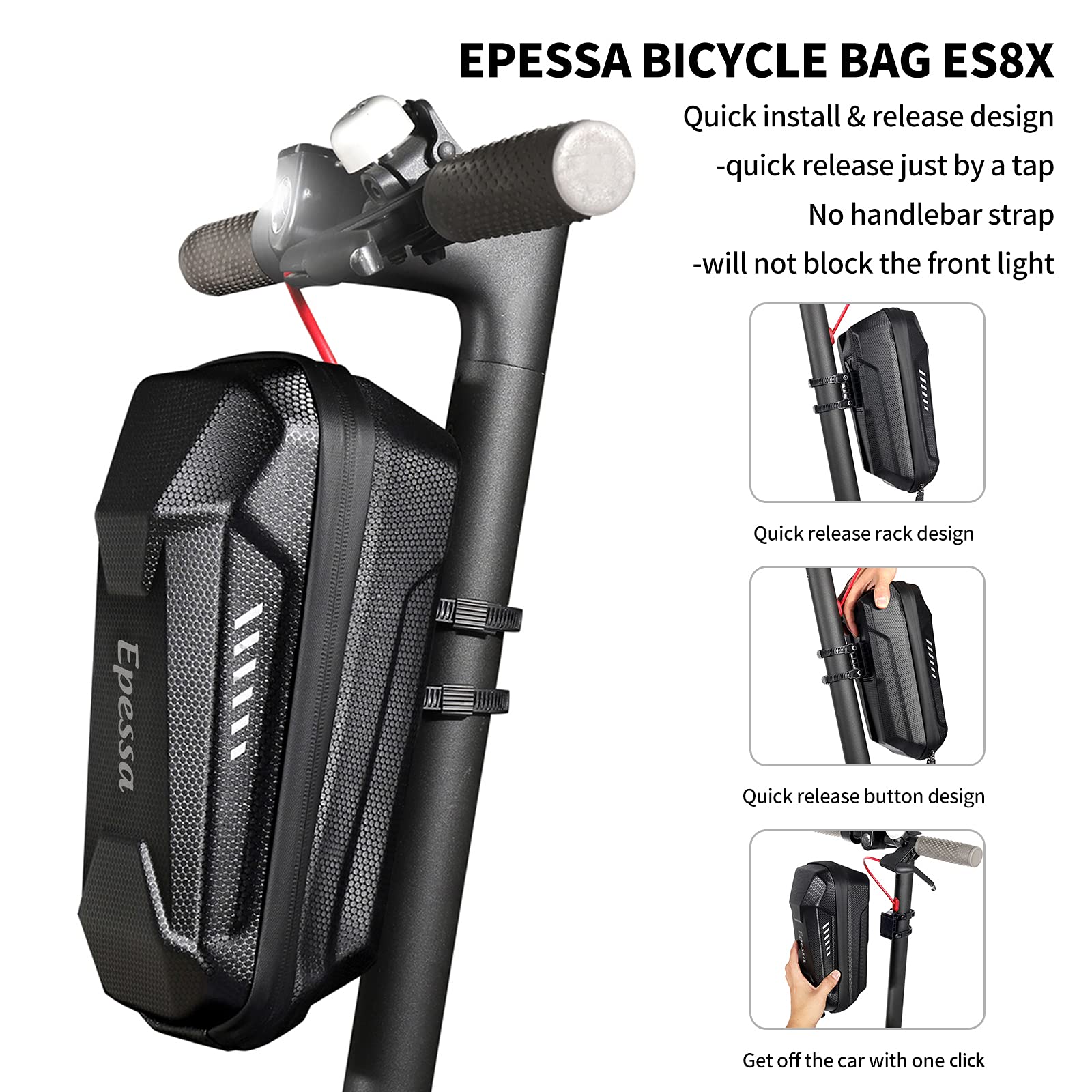 Universal Scooter Bag, Scooter Storage Bag, Scooter Handlebar Bag, Compatible with Scooters, Bikes, Segway Ninebot and NIU, for Carrying Charger Tools Repair Tools(3L)
