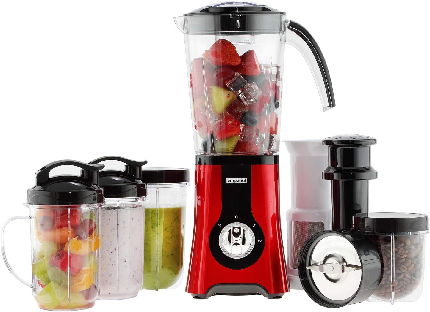 Emperial 4 in 1 Blender Multifunctional Smoothie Maker, Juicer, Grinder & Ice Crusher 220W 1L