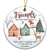 Friendship Ornament 2025 - Friends are Like Snowflakes Christmas Ornament Gift for Best Friends, Coworkers, or Neighbors – Sentimental Holiday Keepsake, Cute Tree Decoration for Friend Gift Exchange