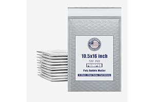PRIMPKG 10.5in x 15in Bubble Mailer, Gray Poly Mailer, Padded Envelope, Shipping Envelope, Waterproof, Self-Sealing, For Small Business, Shipping, Mailing, Boutique Packaging(100PCS)