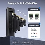 UGREEN M.2 NVMe Enclosure 10Gbps Aluminum USB 3.2 Gen2 Tool-Free 2230-2280 view 3