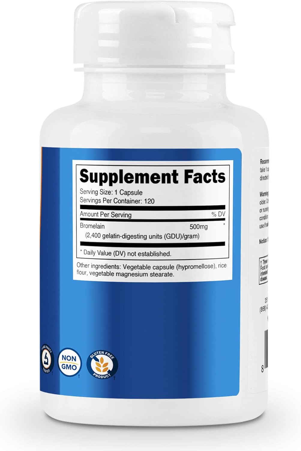 Nutricost Bromelain 500mg, 120 Veggie Capsules - Bromelain (2400 GDU/g), Non-GMO, Gluten Free: Health & Personal Care