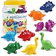Montessori Matching Dinosaurs Toy, Color and Shapes Recognition, Snap and Pattern Match Game Preschool Learning Toys Homeschooling Activity Class Tool, birthday Gift for Kids Easter Basket Stuffers