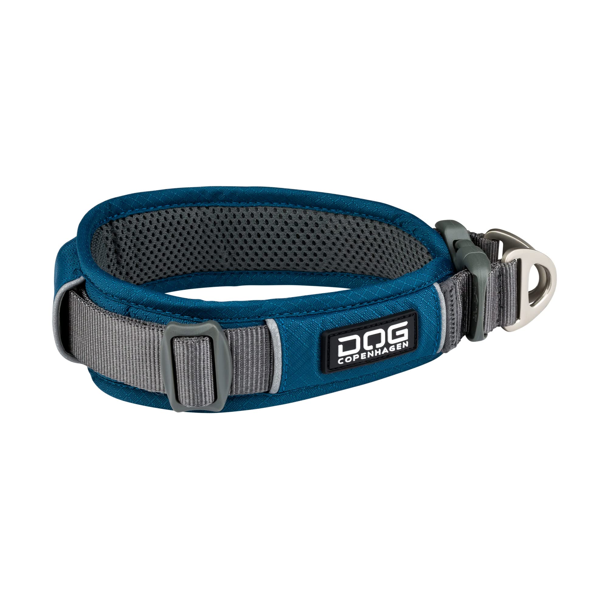 DOG Copenhagen Urban Explorer Collar 2.0 - Padded Dog Collar - Reflective - Comfortable, Ocean Blue, Size XS