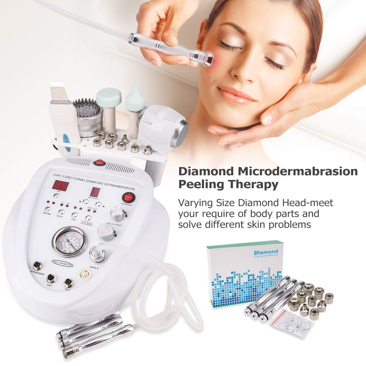 5 in 1 Diamond Microdermabrasion Machine, Yofuly Home Use Facial Skin Care Equipment: Beauty