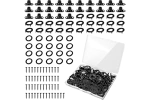 HOLYMAJI 25 Sets Marine Grade Twist Lock Fasteners Rust-Proof Coating Turn Button Eyelet, Stud and Stainless Steel Screws for Canvas Marine Boats Sailboats RVs Fastener Turn Buttons