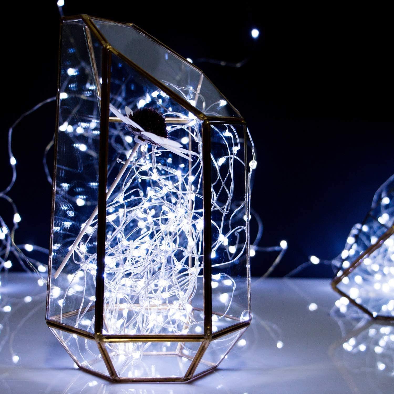 12 Pack Led Fairy Lights Battery Operated String Lights Waterproof Silver Wire, 7Ft 20 LED Firefly Starry Moon Lights for DIY Wedding Party Bedroom Patio Christmas (Warm White): Home Improvement