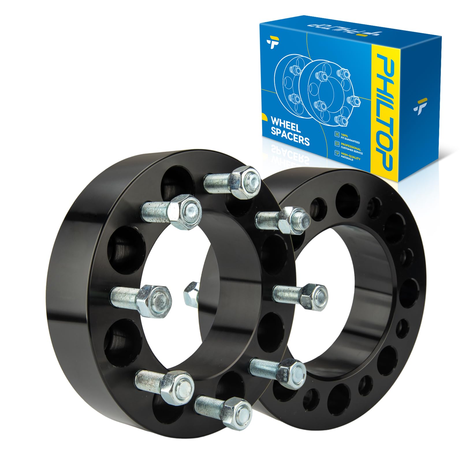 Photo 1 of PHILTOP 8x6.5 Wheel Spacers, 2“ Lug Centric Wheel Spacers 8x165.1 Fit for Ram 2500, K1500, Ram 1500, Ram 3500, K2500, 3500, 2500, K3500, K2500 Suburban, Thread Pitch 9/16“ x18 Hub Bore 126.15mm - 2Pcs