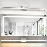 NIORSUN 48 Inch Modern Bathroom Light Fixture, 30W 5CCT Dimmable LED Chrome Bathroom Vanity Lights Over Mirror, Vanity Lights