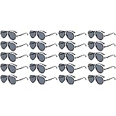 OWL 20 Pack Kids Aviator Sunglasses – Small Fit UV400 Protection Bulk Set for Children, Plastic Frame Shades (Ages 3–6)