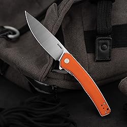 OLITANS G066 Folding Knife 3.5" D2 Blade White G10