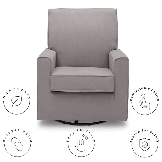 delta children upholstered swivel glider chair