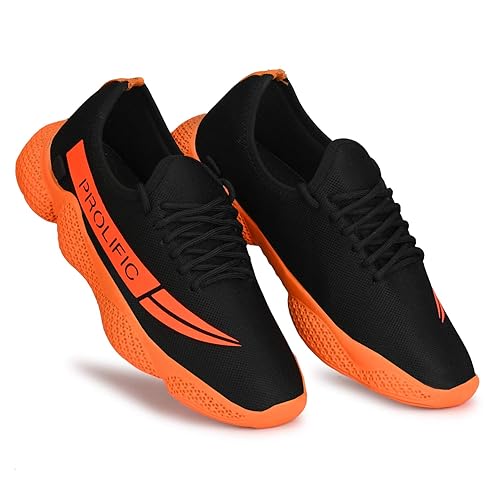 orange and black gym shoes