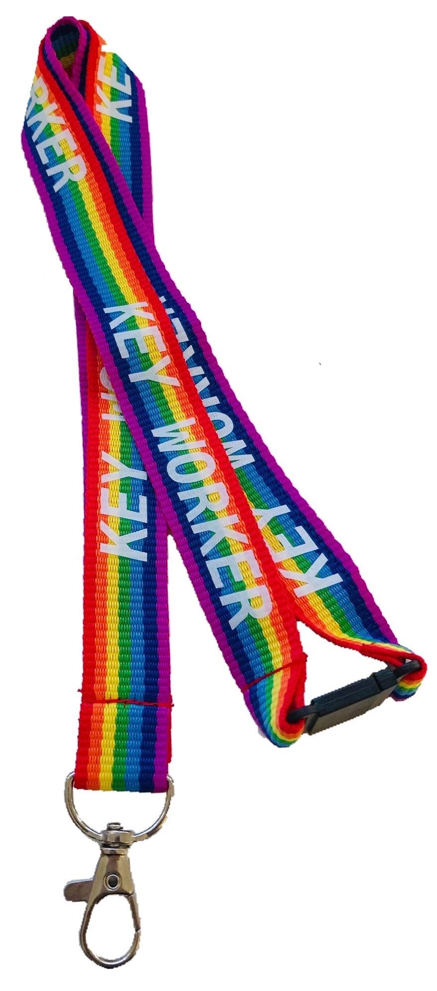20mm Rainbow Key Worker Neck Lanyard with Safety Breakaway