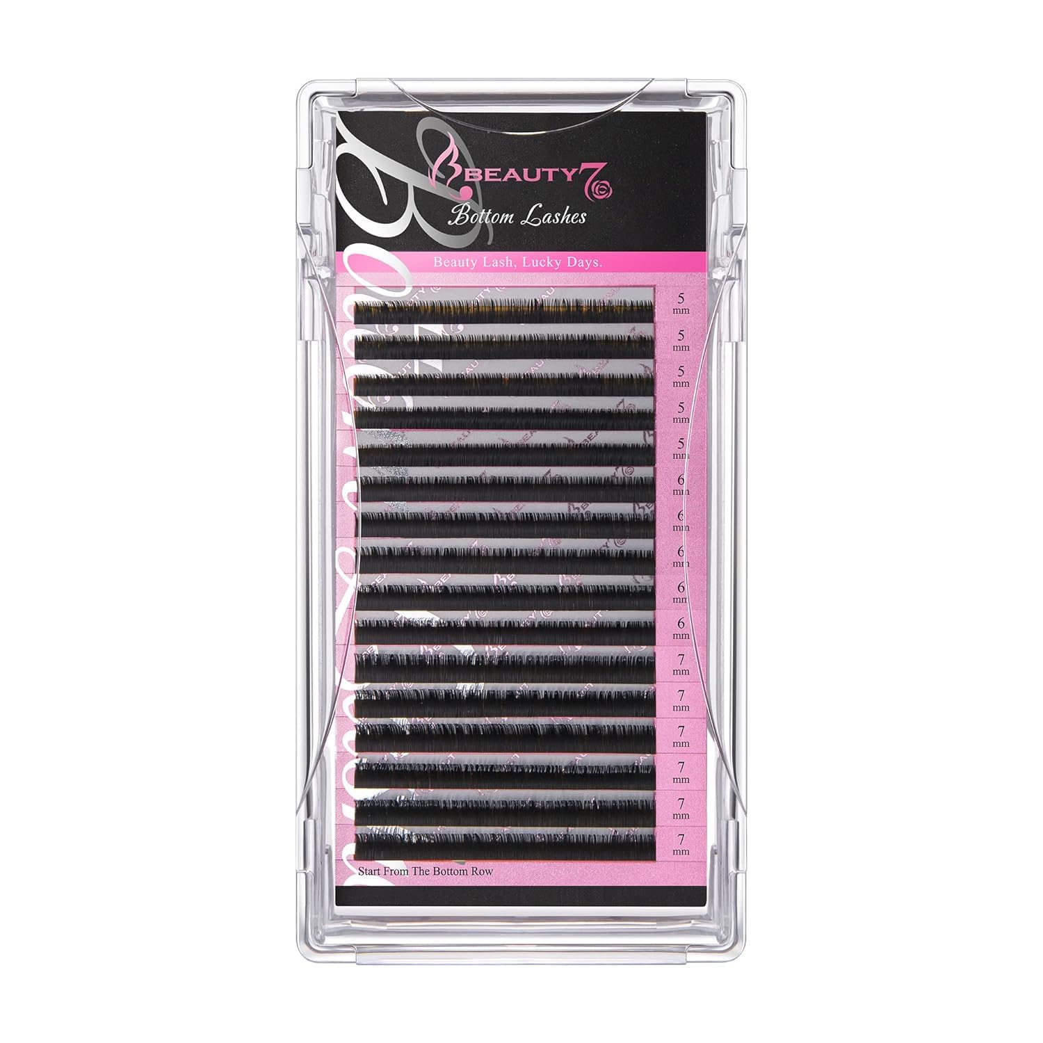 Semi-permanent Lower Bottom Eyelash Extensions J Curl Individual Under Lashes 0.1mm Thickness 5mm 6mm 7mm Mixed Tray Black
