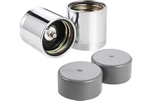 CZC AUTO 1.98 Inch Bearing Protectors with Protective Bras for Trailer Boat, Chromed, Pair