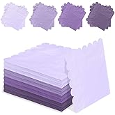 SietDESEO 48 Pieces 3-ply Gradient Purple Napkins Disposable Folded 5 x 5 Inches Scalloped Cocktail Napkins Paper Napkins for Dinner Wedding Birthday Party Dessert Napkins