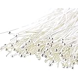 Silver Plated Solid Brass Ball Head Pins for Jewelry Making Earrings- Nickel Free-25 Gauge, (50mm or 2 inches)