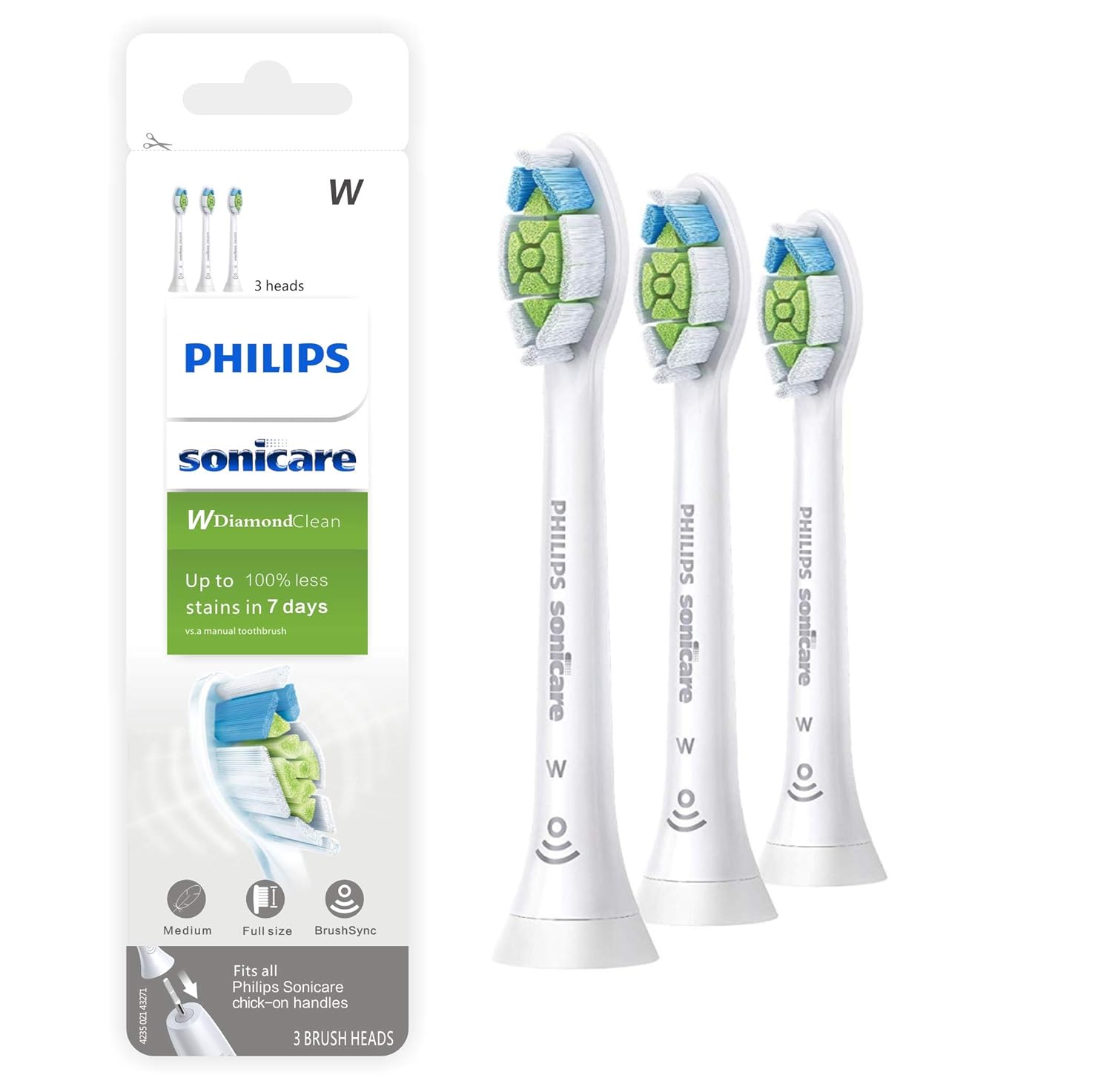 Replacement Toothbrush Heads for Philips Sonicare,Compatible with DiamondClean,ProtectiveClean,FlexCare,Healthy White,2 Series,Platinum,EasyClean,HX6063/65,White,3 Pack