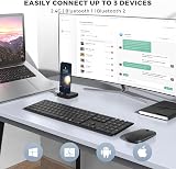 Seenda SKM64-3 Wireless Keyboard & Mouse Multi‑Device UK Layout Black view 2