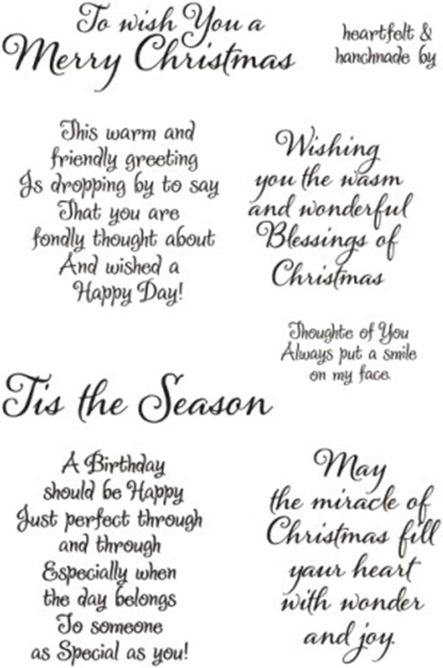 Tis The Season Merry Christmas Sayings Sentiments Phrase Happy Birthday Greetings Rubber Clear Stamp/Seal Scrapbook/Photo Decorative Card Making Clear Stamp