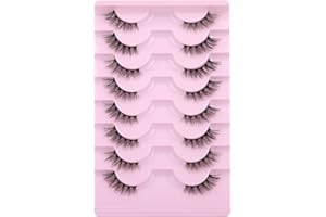 Half Lashes Natural Looking Cat Eye Lashes Accent Eyelashes Multi-layers Wispy Fluffy 3D Curly False Lashes Pack by Mavphnee